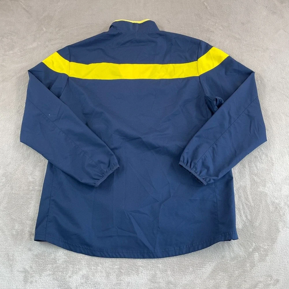 Adidas Michigan Wolverines Windbreaker Men Large‎ Blue Center Logo Climaproof